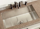 Moen Undermount and Glass Vessel Kitchen Sinks and Faucets on display